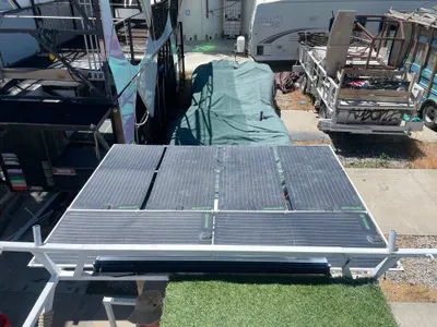 solar panels on the roof rack